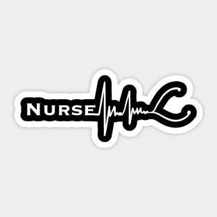 Nurse ecg stethoscope art Sticker